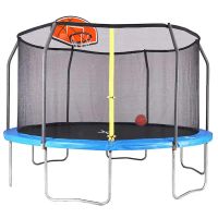 14ft Trampoline with Enclosure and Basketball Hoop